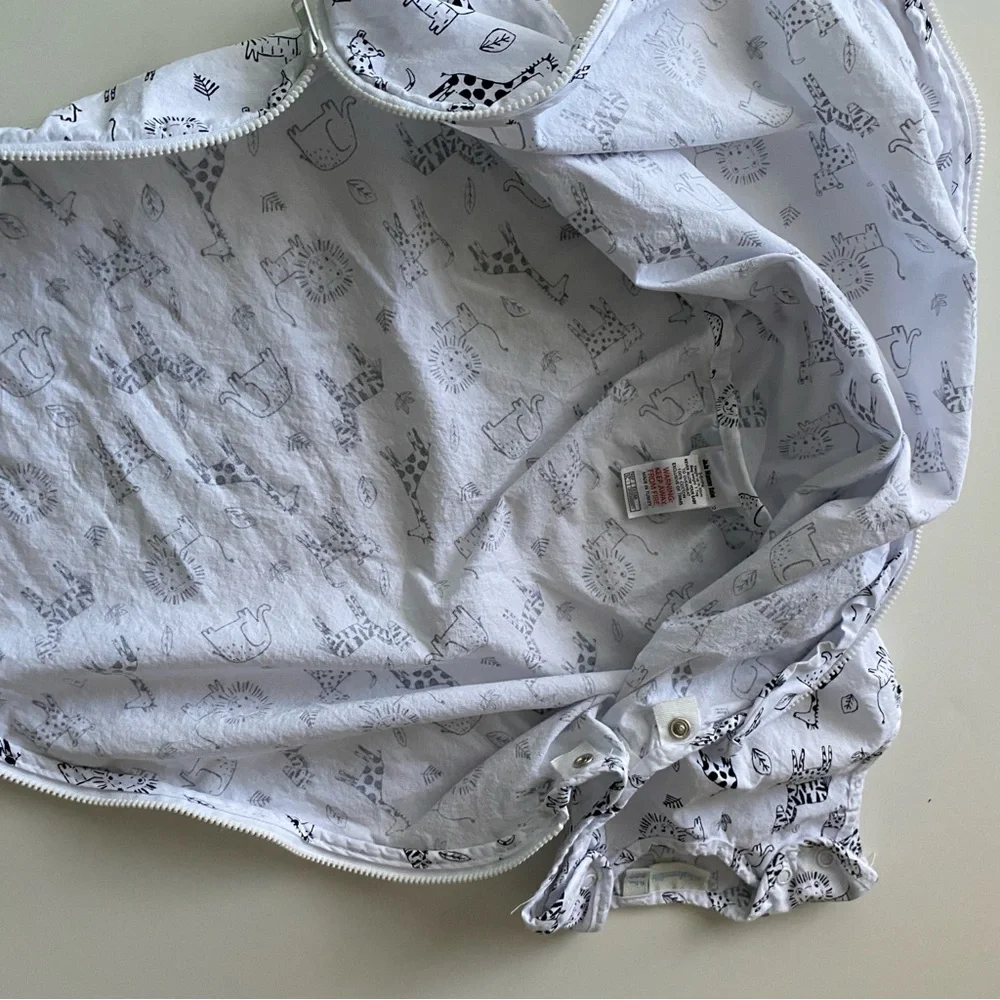 JoJo Maman Bebe Sleep Bag 0-6 months White Animal Print Cotton Summer